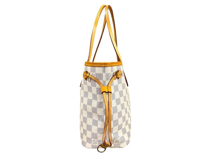 Borsa Tote Louis Vuitton Neverfull PM Damier Azur Bianco Blu Multicolore - vista 4