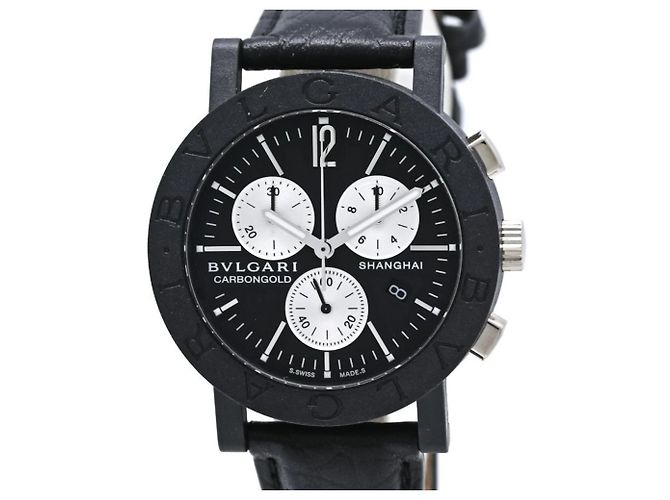 Bulgari Relógio de pulso cronógrafo em carbono e couro Bvlgari - vista 2