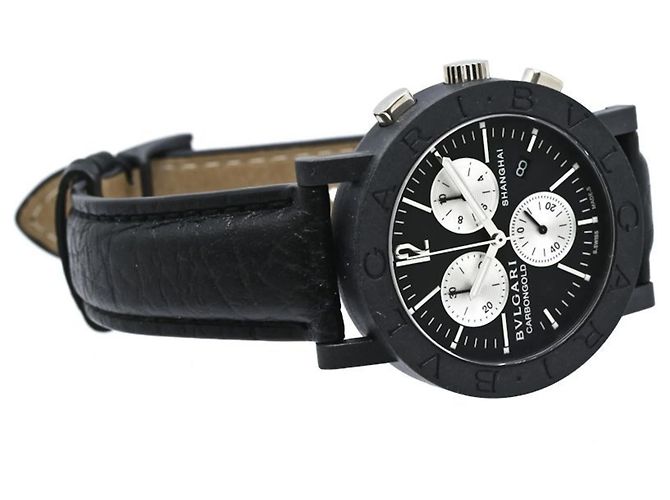 Bulgari Relógio de pulso cronógrafo em carbono e couro Bvlgari - vista 6