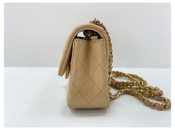 Borsa a Spalla Chanel Mini Matelassé, Beige - vista 4