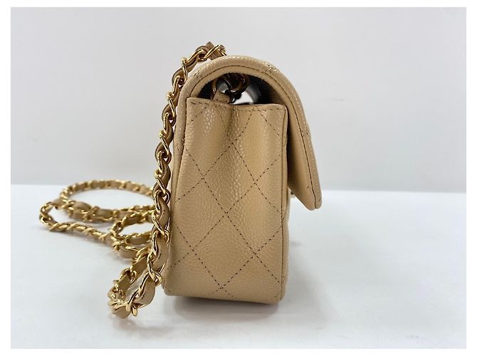 Borsa a Spalla Chanel Mini Matelassé, Beige - vista 5