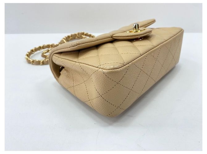Borsa a Spalla Chanel Mini Matelassé, Beige - vista 7