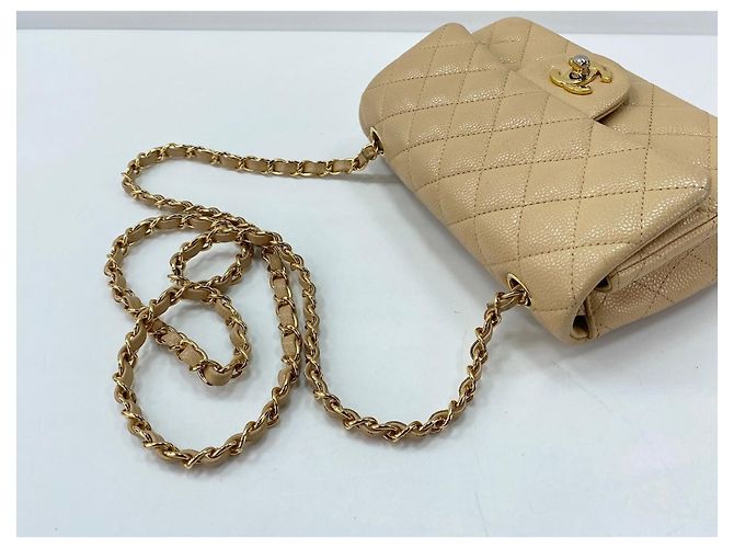 Borsa a Spalla Chanel Mini Matelassé, Beige - vista 9
