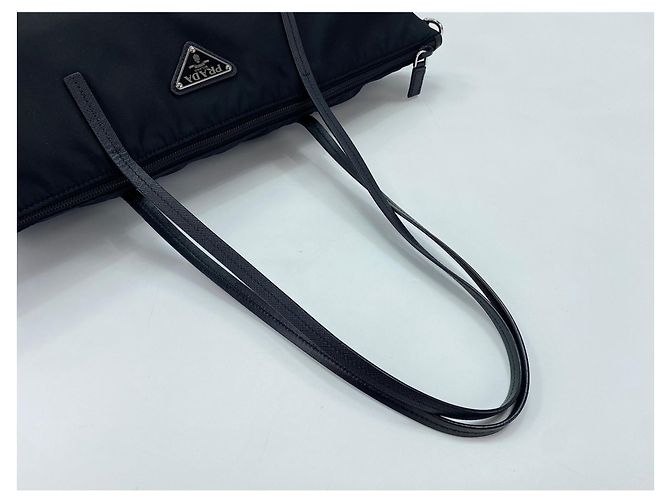 Borsa Tote in Nylon Nero Prada - vista 9