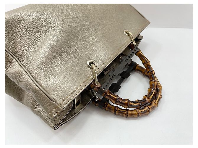 Borsa Gucci Bamboo oro D'oro - vista 10