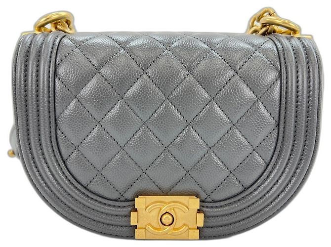 Borsa a tracolla Chanel Boy in grigio Marrone - vista 2