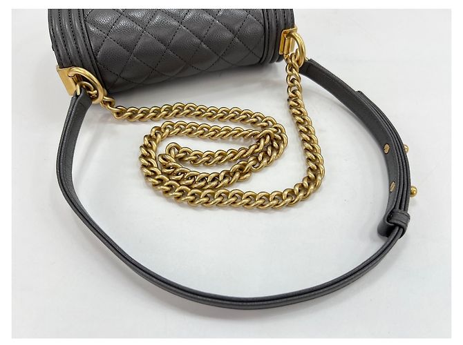 Borsa a tracolla Chanel Boy in grigio Marrone - vista 9