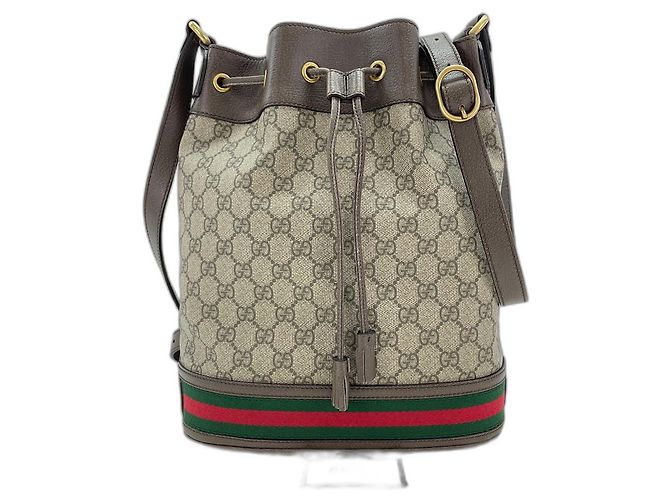 Borsa a tracolla mini bucket Ophidia GG Gucci Marrone - vista 12