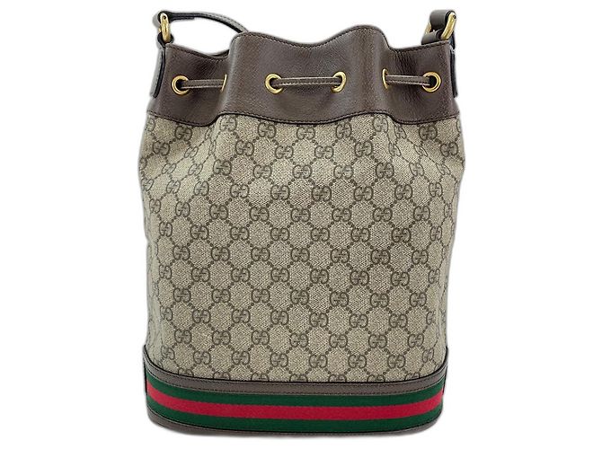Borsa a tracolla mini bucket Ophidia GG Gucci Marrone - vista 2