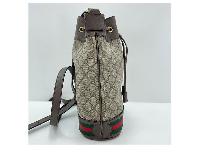 Borsa a tracolla mini bucket Ophidia GG Gucci Marrone - vista 4