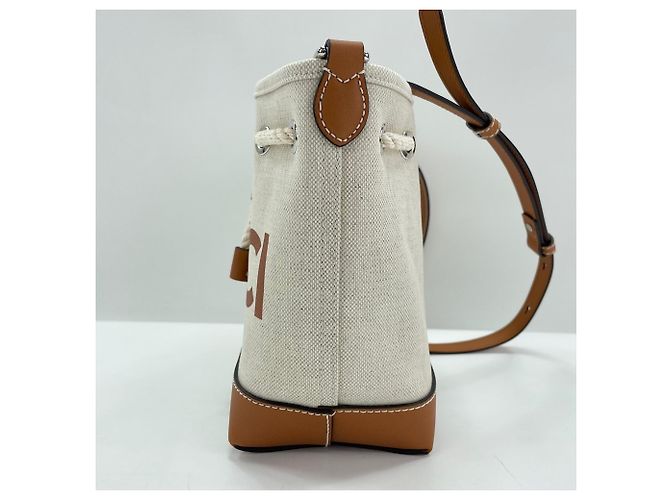 Borsa a tracolla Gucci Lido Collection Logo Print Beige - vista 3