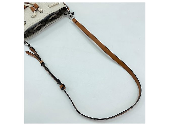 Borsa a tracolla Gucci Lido Collection Logo Print Beige - vista 8