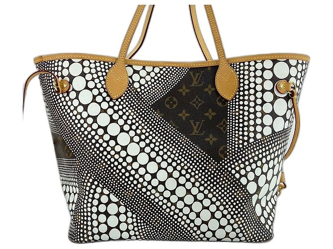 Borsa Tote Louis Vuitton x Yayoi Kusama Neverfull MM Bianco Monogramma - vista 2