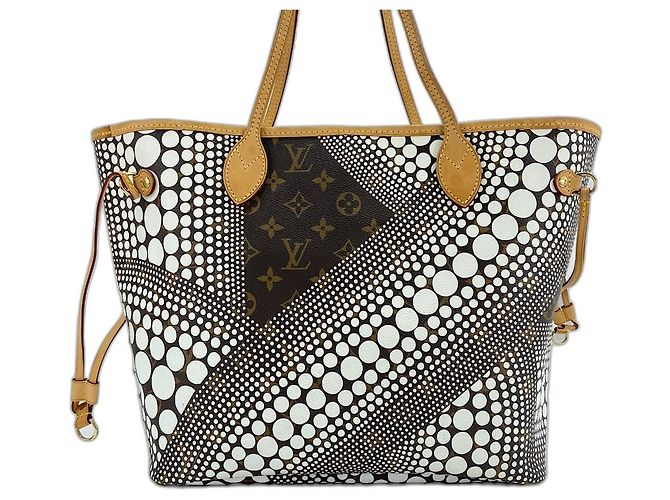Borsa Tote Louis Vuitton x Yayoi Kusama Neverfull MM Bianco Monogramma - vista 3