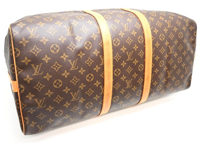 Louis Vuitton Keepall Bandoulière 55 Borsa Boston Marrone - vista 3