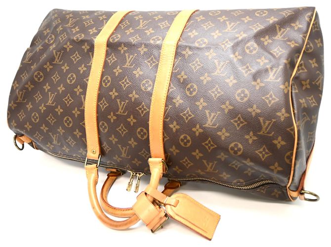 Louis Vuitton Keepall Bandoulière 55 Borsa Boston Marrone - vista 4