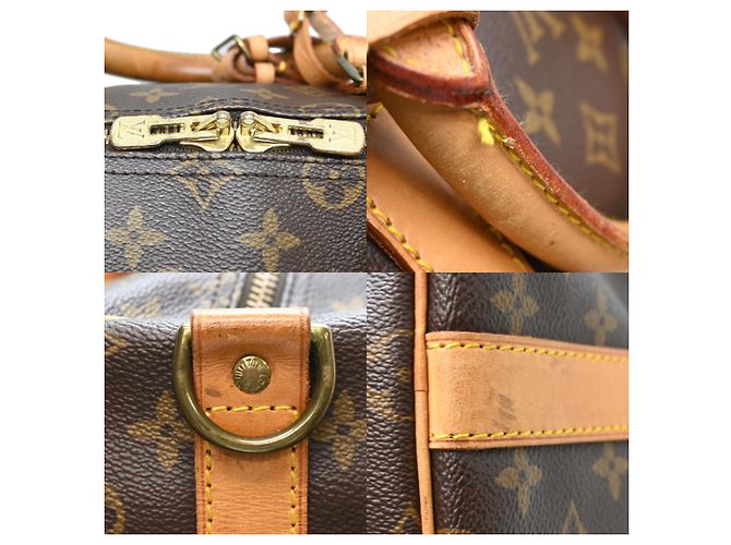 Louis Vuitton Keepall Bandoulière 55 Borsa Boston Marrone - vista 7