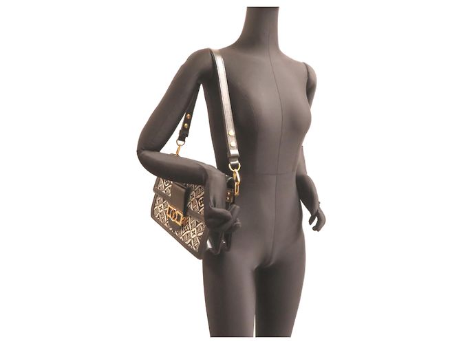 Borsa a tracolla da donna Louis Vuitton SINCE1854 Dauphine MM Nero - vista 7