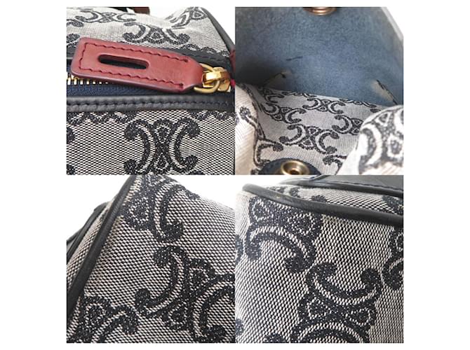 Céline Celine Triomphe Mini Boston Tasche Braun Schwarz - Ansicht 10