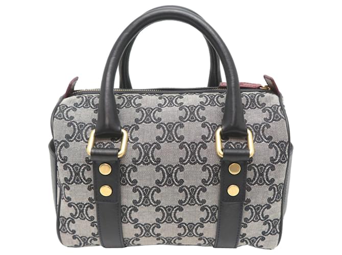 Céline Celine Triomphe Mini Boston Tasche Braun Schwarz - Ansicht 2