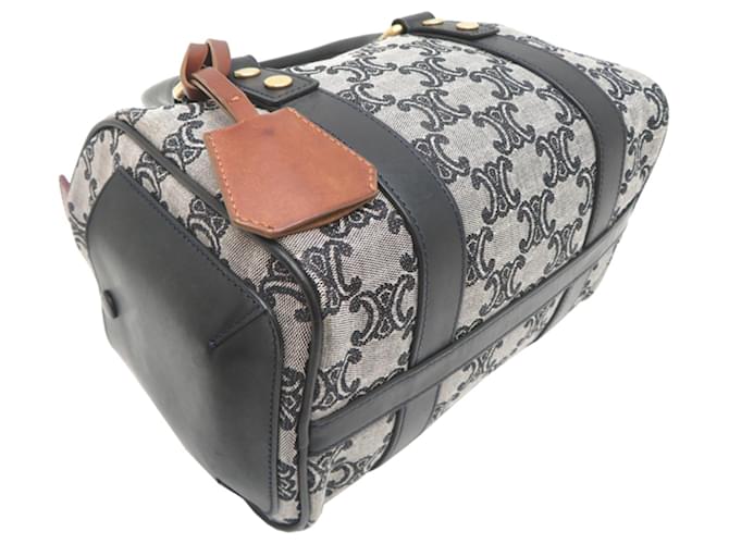 Céline Celine Triomphe Mini Boston Tasche Braun Schwarz - Ansicht 3