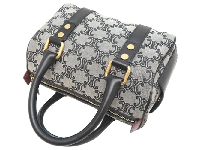 Céline Celine Triomphe Mini Boston Tasche Braun Schwarz - Ansicht 4