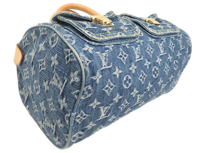 Borsa Louis Vuitton Neo Speedy Blu - vista 3