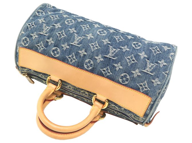 Borsa Louis Vuitton Neo Speedy Blu - vista 4