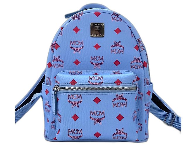 Zaino MCM Visetos in pelle blu - vista 2
