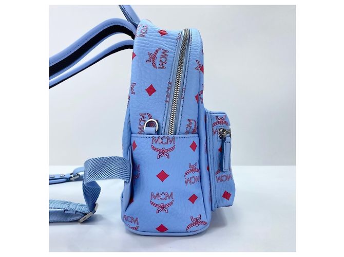 Zaino MCM Visetos in pelle blu - vista 5