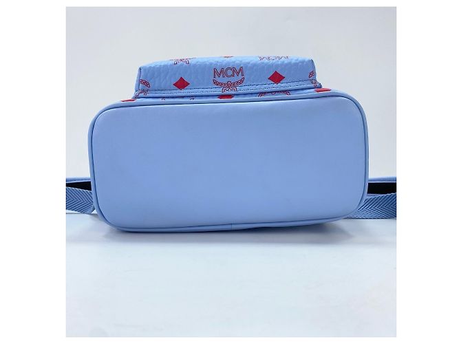Zaino MCM Visetos in pelle blu - vista 7