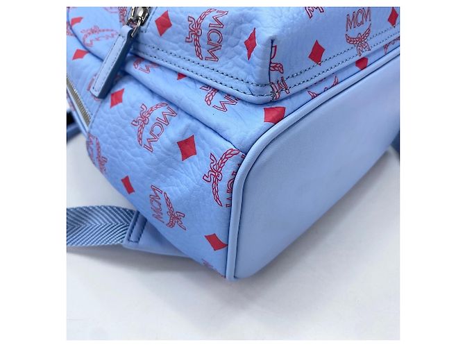 Zaino MCM Visetos in pelle blu - vista 9