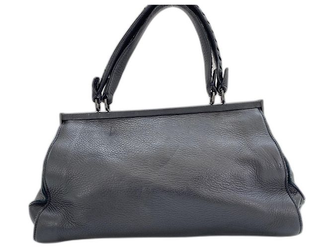 Borsa a Spalla Bottega Veneta Intrecciato Nero - vista 2