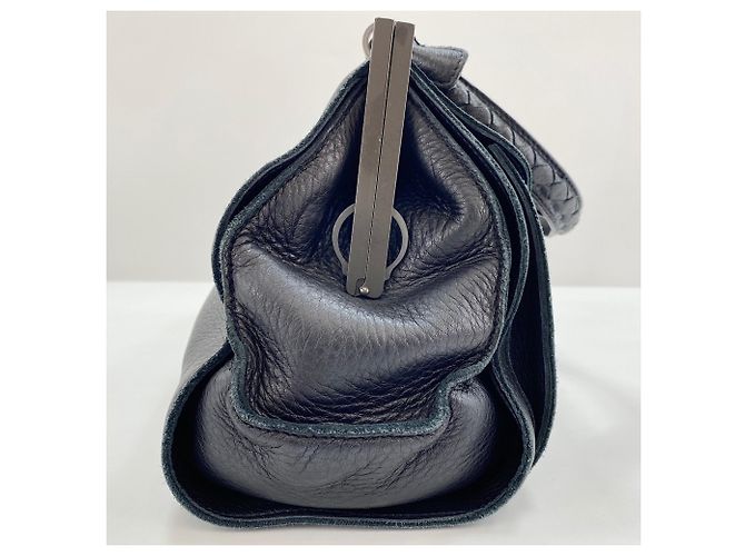 Borsa a Spalla Bottega Veneta Intrecciato Nero - vista 5