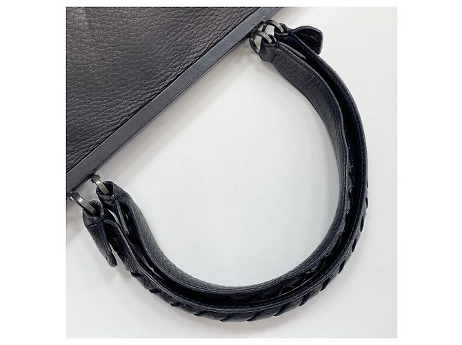 Borsa a Spalla Bottega Veneta Intrecciato Nero - vista 9