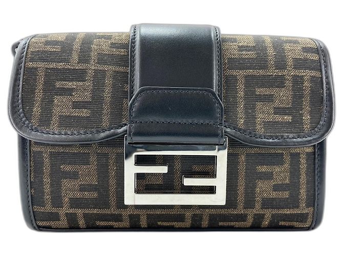 Borsa a tracolla Fendi Double Baguette Marrone - vista 2