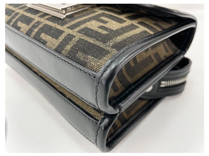 Borsa a tracolla Fendi Double Baguette Marrone - vista 8