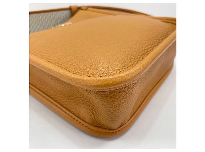 Borsa a tracolla morbida Prada Vitello Daino Marrone - vista 6
