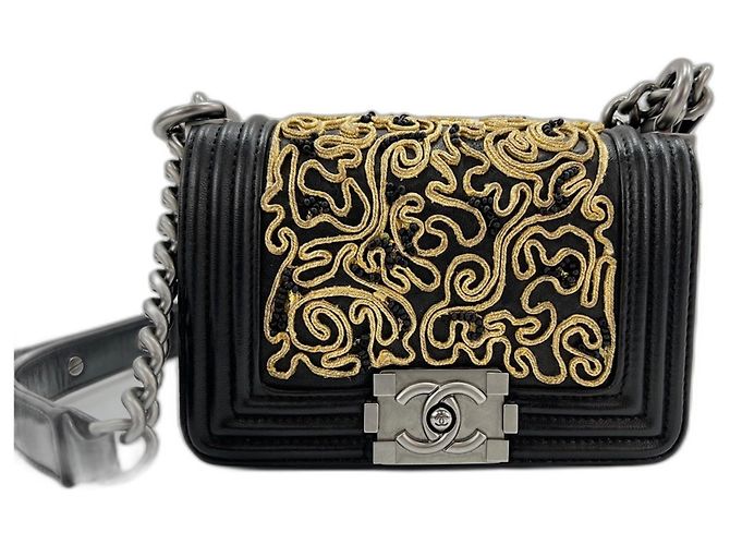 Mini borsa a tracolla Boy di Chanel Nero - vista 2