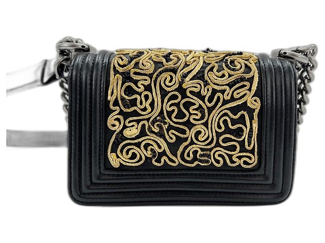 Mini borsa a tracolla Boy di Chanel Nero - vista 3