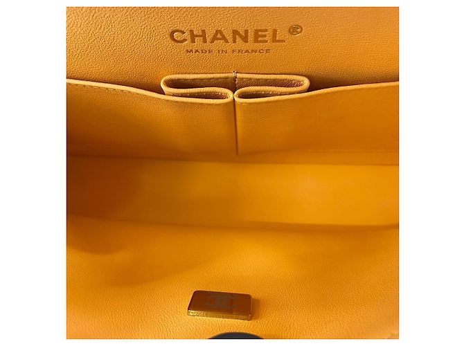 Borsa a Spalla Chanel Matelassé 25 Double Flap Arancione - vista 13