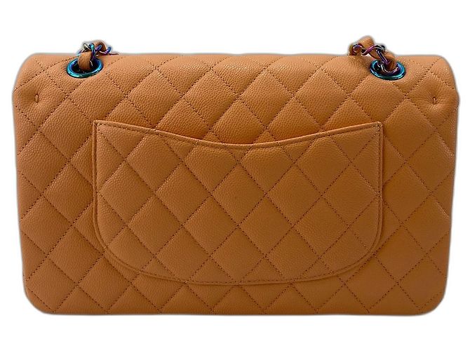 Borsa a Spalla Chanel Matelassé 25 Double Flap Arancione - vista 3