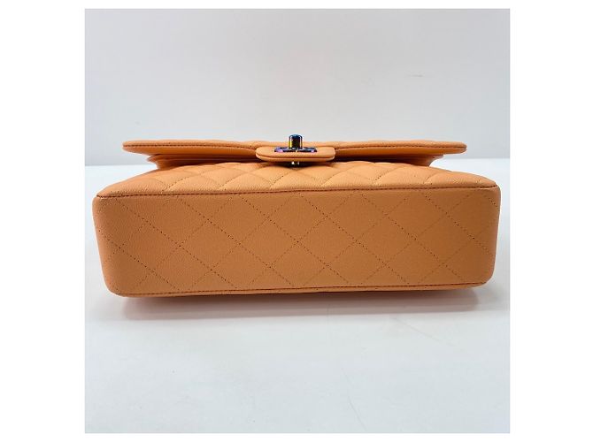 Borsa a Spalla Chanel Matelassé 25 Double Flap Arancione - vista 6