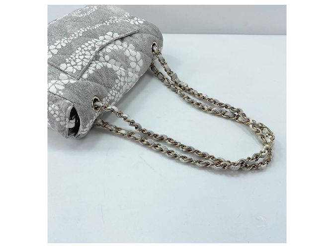Borsa a tracolla Chanel Coco Beach 23 in tela grigia Marrone - vista 11