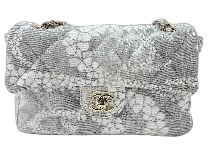 Borsa a tracolla Chanel Coco Beach 23 in tela grigia Marrone - vista 2