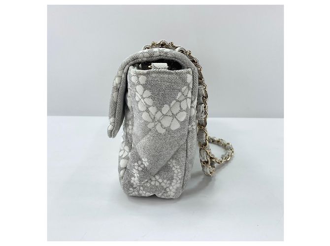 Borsa a tracolla Chanel Coco Beach 23 in tela grigia Marrone - vista 5
