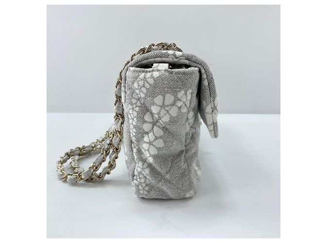 Borsa a tracolla Chanel Coco Beach 23 in tela grigia Marrone - vista 6