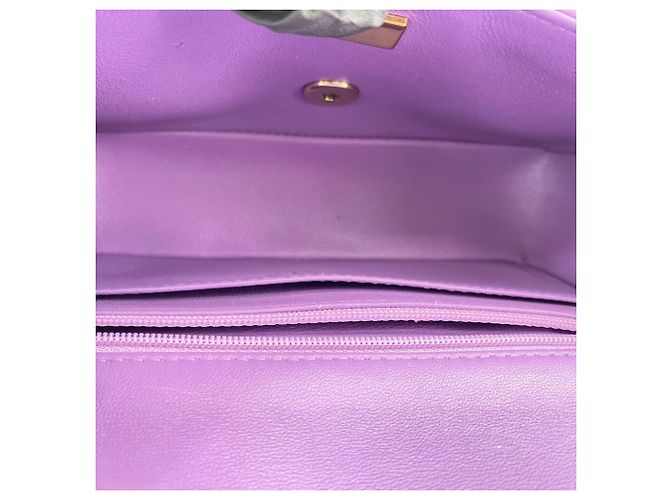 Borsa a Spalla Chanel Mini Matelassé Porpora - vista 12