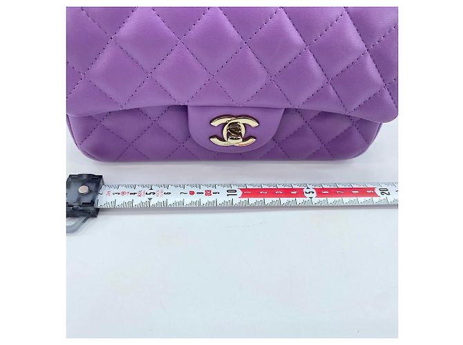 Borsa a Spalla Chanel Mini Matelassé Porpora - vista 4