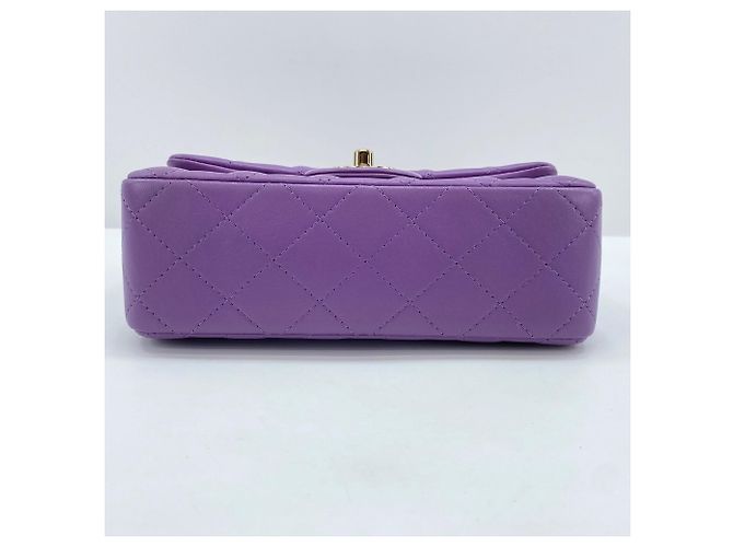 Borsa a Spalla Chanel Mini Matelassé Porpora - vista 7